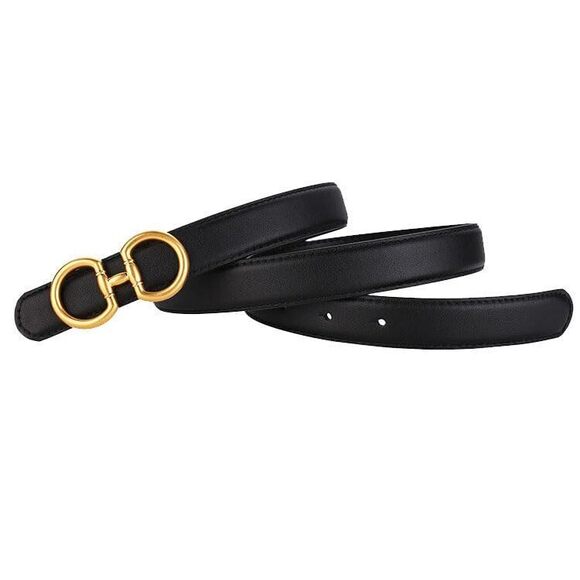 Women Leather Belt For Dresses, Classic Buckle Design Jeans Belt For Pants 6968 - Picture 2 of 5